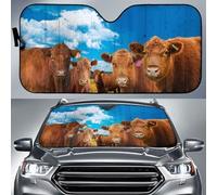 Windshield Sunshade Red Angus Cattle Family Blue Sky Windscreen Car M