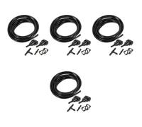 Windshield Washer Nozzle Kit with Hose Connector 4 Sets for Cars | Plastic and Rubber Parts, Black Finish, Simple Replacement for Garage Repairs and Washer Fluid Hoses