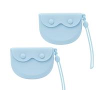 WINDSIUUU Silicone Retainer Case with Lanyard, 2 Pack Portable Cute Travel Retainer Holder Braces Aligner Case with Vent Holes for Girls Women Kids Travel Denture Night Guard Container (Blue)