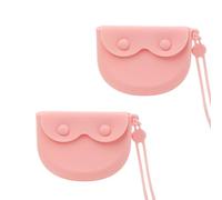 WINDSIUUU Silicone Retainer Case with Lanyard, 2Pack Portable Cute Travel Retainer Holder Braces Aligner Case with Vent Holes for Girls Women Kids Travel Denture Night Guard Container (Pink)