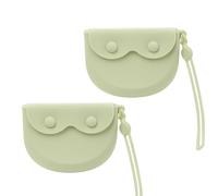 WINDSIUUU Silicone Retainer Case with Lanyard, Portable Cute Travel Retainer Holder Braces Aligner Case with Vent Holes for Girls Women Kids Travel Denture Night Guard Container (Green)