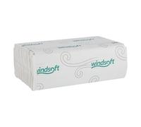 Windsoft C Fold Disposable Paper Towels for Bathroom, 2,400 Recycled White Hand Towels, 200 Towels Per Pack, 12 Packs Per Box, 13.2 x 10.2 Inches, Embossed