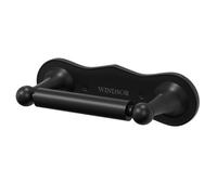 Windsor 1930 Traditional Colore Wall Mounted Double Post Toilet Roll Holder | Matt Black | Brass | 192mm x 46mm x 77mm
