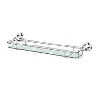 Windsor 1930 Traditional Polished and Glass Wall Mounted Vanity Shelf | Chrome | Brass | 465mm x 55mm x 139mm
