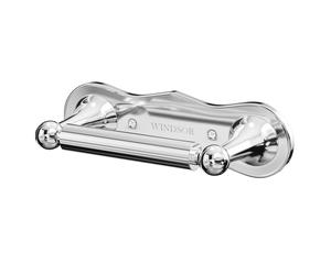Windsor 1930 Traditional Polished Wall Mounted Double Post Toilet Roll Holder | Chrome | Brass | 192mm x 46mm x 77mm