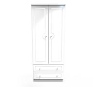 Windsor Double 2 Drawer Wardrobe (Ready Assembled) Ready Assembled 2 U White One Size