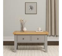 Windsor 2 Drawer Coffee Table - Pebble Grey/Oak