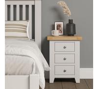 Windsor 3 Drawer Bedside - Ivory/Oak