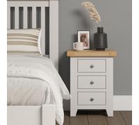 Windsor 3 Drawer Bedside - Ivory/Oak