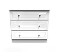 Welcome Furniture Ready Assembled Berryfield 3 Drawer Chest - White Gloss, White