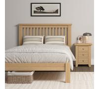 Seconique Windsor 4'6" Double Bed Frame Real Natural Oak Part Assembled
