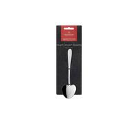 Grunwerg Windsor Carded 4-Piece Heart-Shaped Dessert Spoon Set 4HDWDR/C, 18/0 Stainless Steel, Silver