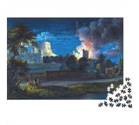 Windsor Castle at Night 1000 Piece Jigsaw Puzzle for Adults, 70x50cm/1000pcs, Quiet Home Activity, Focused Puzzle Time And Time at Home