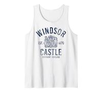 Windsor Castle Est. 1070 Berkshire England Aged Navy Print Tank Top