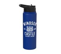 Windsor Castle Est. 1070 Berkshire England White Distressed Stainless Steel Insulated Water Bottle