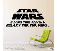 Windsor Designers - STAR WARS - A Long Time Ago Quote Vinyl Wall Art Sticker Decal -Medium -SIZE 90cm x 45cm (36" x 18") -Black