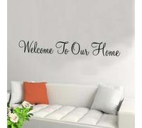 Windsor Designers Wall sticker - Welcome To Our Home Wallart mural bedroom lounge kitchen (1L) -LARGE -SIZE 120cm x 20cm -Black