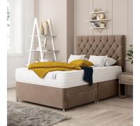 Windsor Divan Bed With 2 drawers, Mattress & 26" Headboard - Plush Velvet Bed Choices Brown King