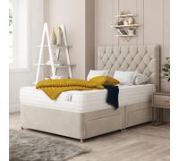 Windsor Divan Bed With 2 drawers, Mattress & 26" Headboard - Plush Velvet Bed Choices Cream Super King