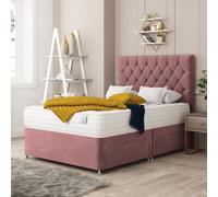 Windsor Divan Bed With 2 drawers, Mattress & 26" Headboard - Plush Velvet Bed Choices Pink King