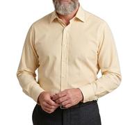 Windsor Fine Stripe Formal Mens Dress Shirts, Regular Fit, Stripe Pattern, Traditional Tailoring, Easy Care Fabric by Janeo British Apparel. (New Lemon, 22.0 in, Single Cuff)