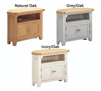 Seconique Windsor Corner Tv Unit Real Natural Oak Fully Assembled