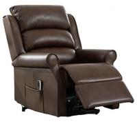 Windsor Lift and Tilt Brown Leather Recliner Armchair