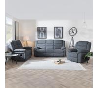 Windsor Recliner Sofa Set - Dark Grey Fabric