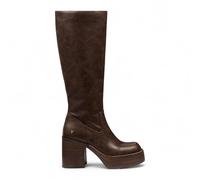 Windsor Smith Windsorsmith Womens Oak Brown Faux Leather Knee-High Platform Heel Boots - Niche - Size UK 7