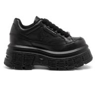 Windsorsmith Womens Black Chunky Leather Platform Trainers Sneakers - Swerve