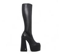 Windsor Smith Womens Black Knee-High Sock Platform Goth Heel Boots