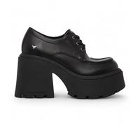 Windsor Smith Womens Black Leather Chunky Platform Lace-Up Loafer Shoes