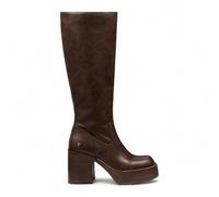 Faux Leather Knee-High Platform Heel Boots - Niche Windsor Smith Brown 5