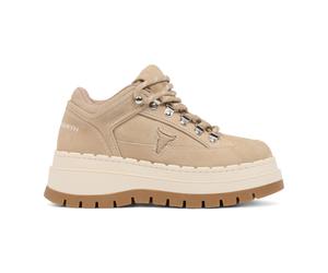 Windsor Smith Women's Sand Suede Chunky Platform Sneakers Trainers - Ultimatum in Brown | Size: 4 Windsor Smith Brown 4