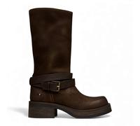 Windsor Smith Women's Suede Leather Mid-Calf High Western Riding Cowboy Boots - Gotcha in Brown | Size: 8 Windsor Smith Brown 8