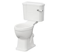 Windsor Traditional Close Coupled Toilet Pan with Cistern | White | Ceramic/Chrome Plated | 474mm x 820mm x 690mm