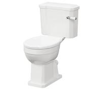 Windsor Traditional Close Coupled Toilet with Soft Close Toilet Seat | White | Ceramic | 495mm x 790mm x 750mm