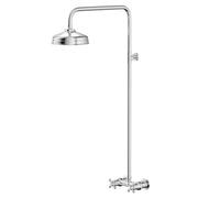 Windsor Traditional Thermostatic Rigid Riser Shower System | Chrome | Brass | 220mm x 865mm - 1280mm x 160mm