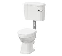 Windsor Traditional Toilet Pan and Low Level Cistern with Soft Close Toilet Seat | White | Ceramic | 510mm x 1015mm