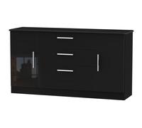 Windsor Wide 2 Door 3 Drawer Unit (Ready Assembled) Ready Assembled 2 U Black One Size