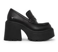 Windsorsmith Womens Black Leather Platform Loafers Shoes - Spolied