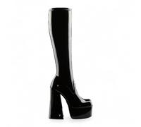 Windsorsmith Womens Saucy Black Stretch Knee-High Sock Platform Goth Heel Boots