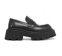 Windsorsmuth True - Women's Black Slip On Chunky Leather Loafers - UK 4