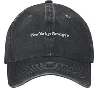 Windsoul Classic Men's Black Baseball Cap New York OR Nowhere Baseball Cap Black Visor Women's Beach Men's Personalised Gifts for Men