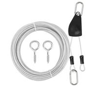 Windspeed 12 Meter Retractable Travel Clothesline, Adjustable Outdoor Clothesline Drying Clothes Line for Camping, with Ratchet Pulley/ 2 Screws/ 2 Buckles