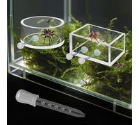 Windspeed 2+1P 1.8 in Mini Jumping Spider Feeding Dish Magnet Tarantula Water Bowl for Spider Feeder Water Dish for Tarantula Tank Enclosure Accessories, with A Dropper