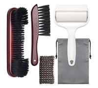 Windspeed 4+1 Pool Table Brush Set, Wood Billiards Pool Table and Rail Brush/Sticky Lint Roller/Cue Cleaning Cloth/Bag for Billiard Cleaning