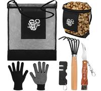 Windspeed 6 Pcs Mushroom Foraging Kit, Mushroom Harvesting Kit Include Mushroom Foraging Bag Mushroom Harvesting Knife and Brush with Sharpener and Rake