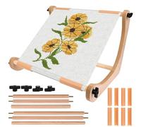 Windspeed Adjustable Embroidery Table Stand Wood Embroidery Hoop Holder Hands Free Cross Stitch Hoop Stand for Arts Crafts Sewing Needlework Cross Stitch Supplies