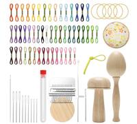 Windspeed Darning Egg Darning Mushroom for Socks Darner Egg Kit Include 14 Hooks Small Weaving Darner Loom 9 Large Eye Needles 50 Colors Thread for DIY Handicraft Home Sewing Care